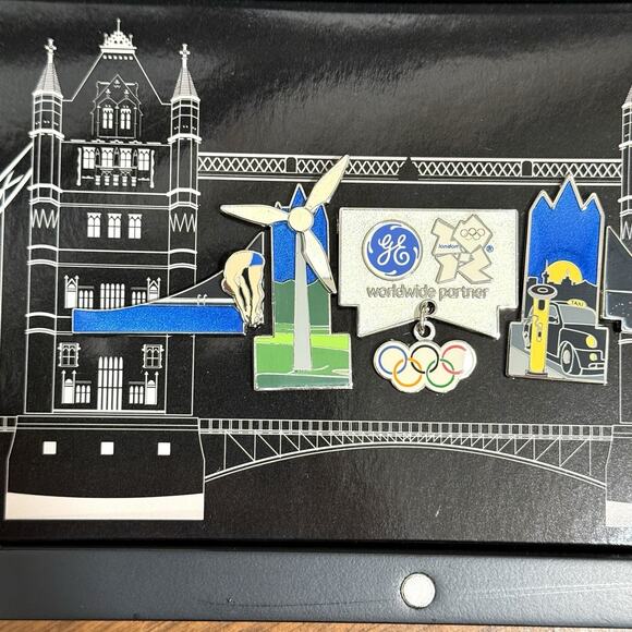 GE General Electric Official London 2012 Olympics Pin Badges Box Set Numbered - Picture 5 of 9